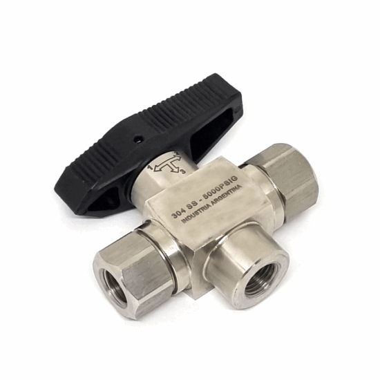 Válvula De 3 Vías 1/4 Npt 5000 Psi Aspro Para Surtidor Gnc