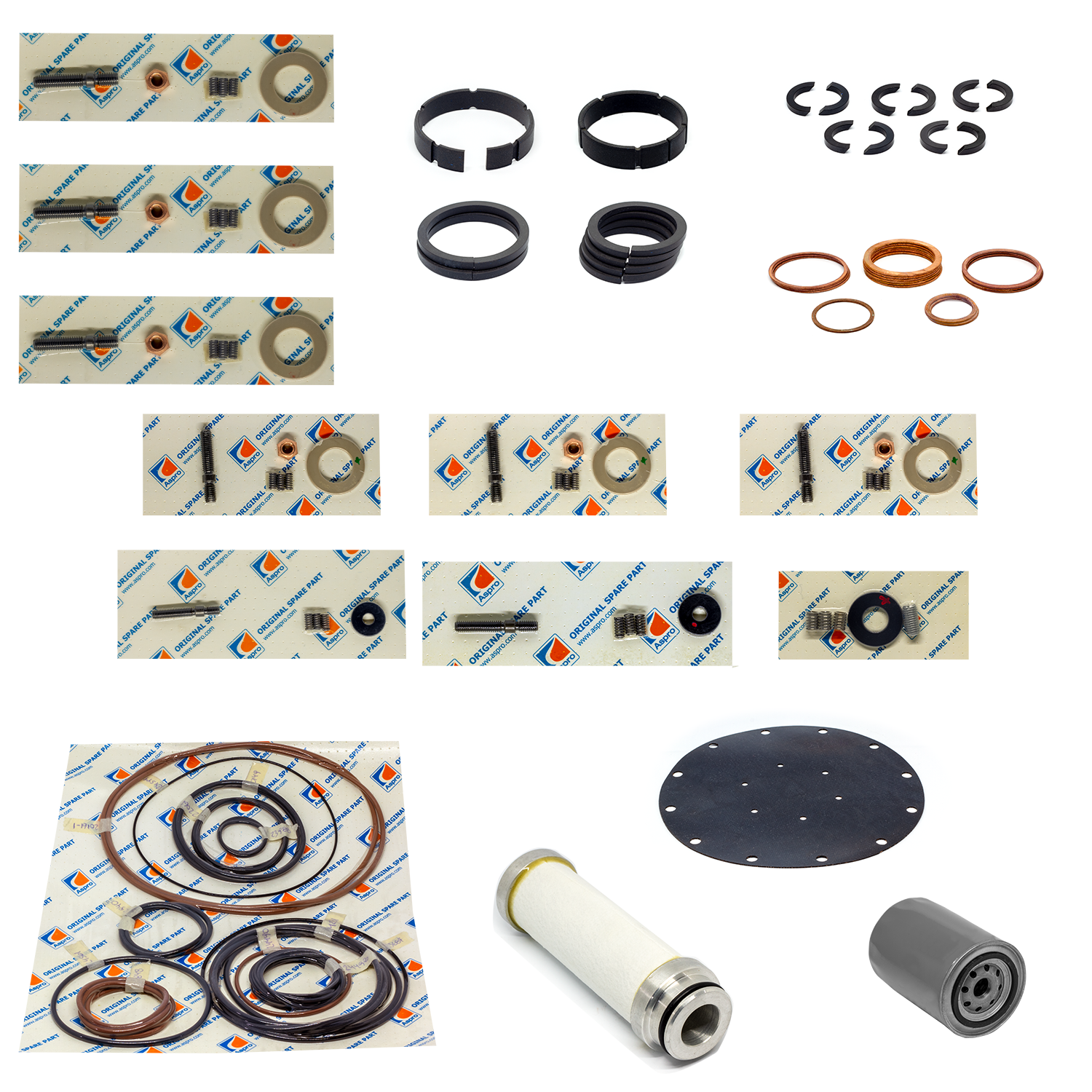 Kit Mantenimiento Compresor Gnc Aspro 70-3-12 | 8.000 Horas